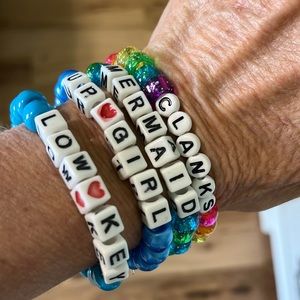 Bracelets Beaded Messages Girls Womens Stretchy